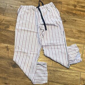 Victoria's Secret White Pajama Pants with Black and Red Stripes